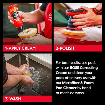 Orange Foam Correcting Pads for Car Polishing and Detailing (6.5" Pads (Set of 2))