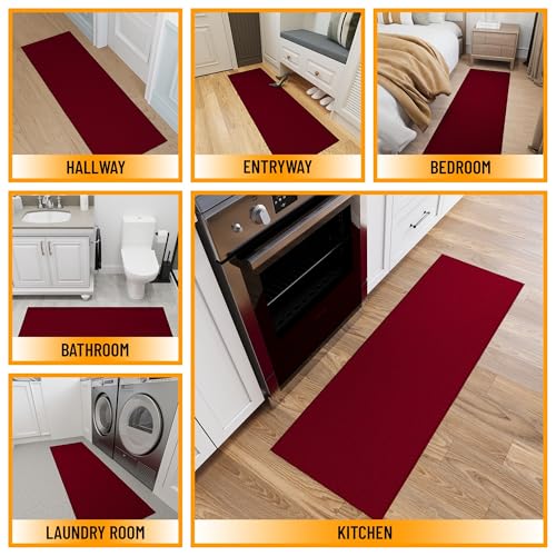 2x6 Runner Rugs for Hallway (Solid Red)