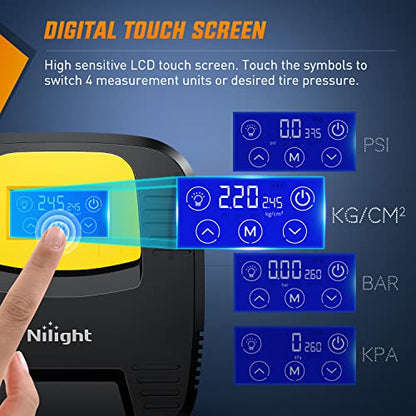 Digital Tire Inflator Air Compressor Portable Pump w (Touch Screen Air Pump)