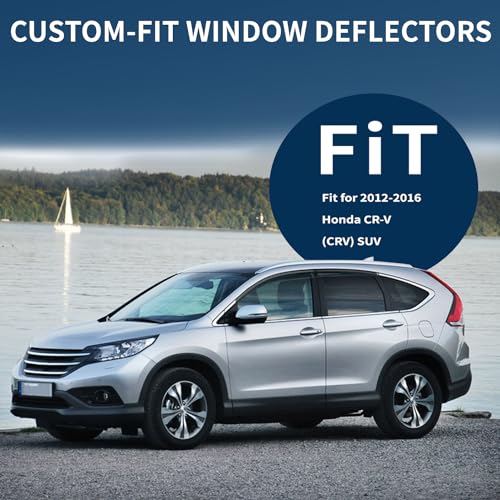 4PCS Rain Guards Window Visors Wind Deflector Fits for 2012 (For 2012-2016 Honda CRV)