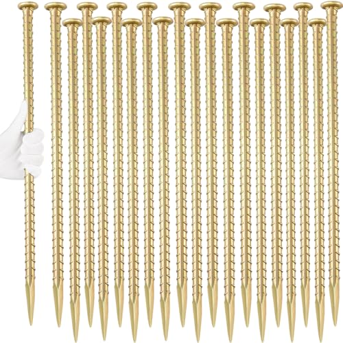 16 Inch Rebar Stakes (16"x1/2"-20pcs / T Shape-Yellow)