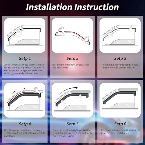 Outside Mount Window Visors Rain Guards for Honda Civic 4Dr Sedan 2012 (2012-2015)