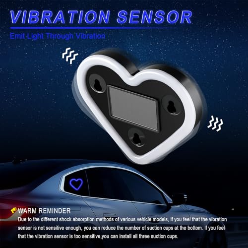 Heart Shaped Solar Powered Car LED Interior Ambient Light (Blue / 1PCS)