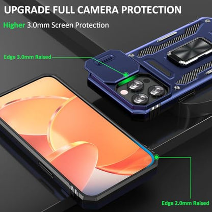 Heavy Duty Phone Case for 16 ProCase with Camera Cover (iPhone 16 Pro 【6.3 inch】 / Navy Blue)