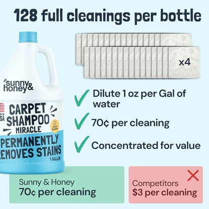 Carpet Cleaner Shampoo Solution for Machines (128 Fl Oz (Pack of 1))