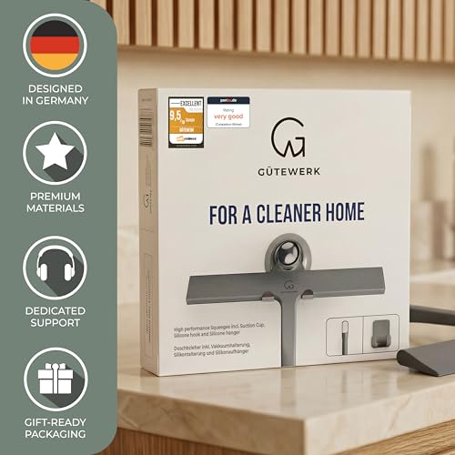 Silicone Shower Squeegee with 3 (Gray / 9 Inches)