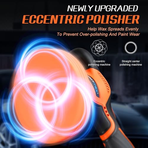 Cordless Car Buffer Polisher w (Orange)