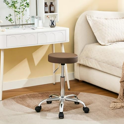 Salon Rolling Chair (Coffee Brown / No Back & Footrest)