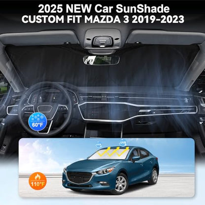 Custom Fit Mazda 3 Windshield Sunshade for Mazda 3 2019 (Fit Mazda 3 19-26)