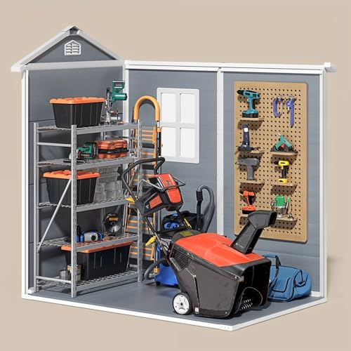 6x4 FT Outdoor Storage Shed with Floor (6.4 ft x 4.4 ft)