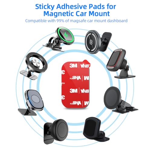 5 Pack Rectangle Heat Resistance Double Side Tape 3M VHB Sticker Pads Sticky Adhesive Replacement for Magnetic Dashboard Car Mount Holder Base for Dash Magnet Phone Mounts & Ring Grip Socket