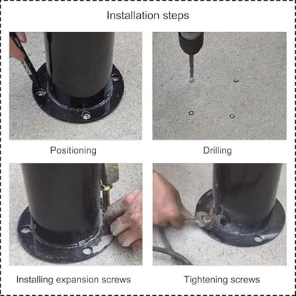 Safety Barrier Bollard for Driveways (Black (3pcs))