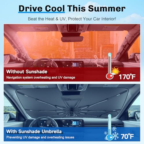 for 2024 2025 2026 Hyundai Kona Windshield Umbrella Sunshade (2024 2025 2026 Kona(Umbrella))