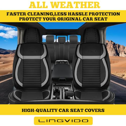 Front Car Seat Covers (Gray-Black / Front)