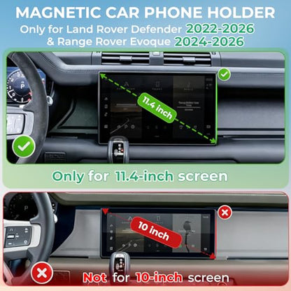 Car Phone Holder for Land Rover Defender 2022 (Fit for 22-25 Defender & 24-26 Evoque, 11.4-Inch)