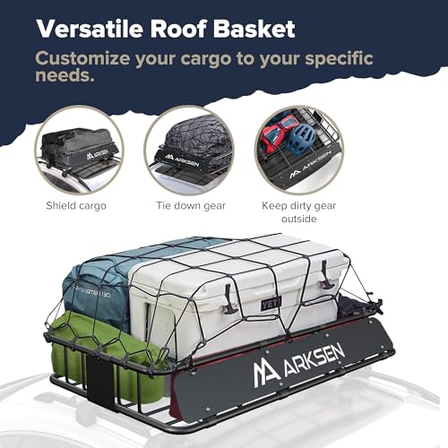 30" x 50" x 6" Extra Wide Roof Rack Basket with Net (30" Cargo Rack w/Net)