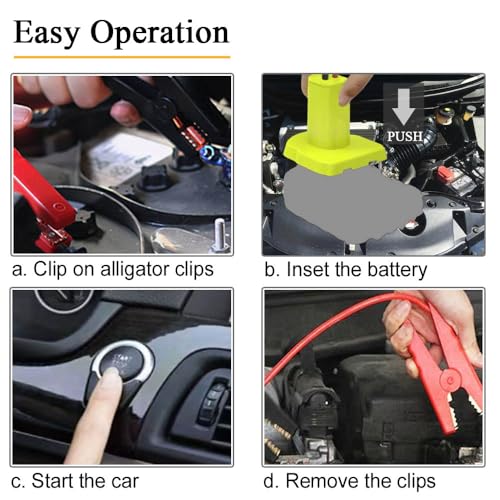 Jumper Cables Adapter Compatible with Ryobi 18V Battery (2FT)