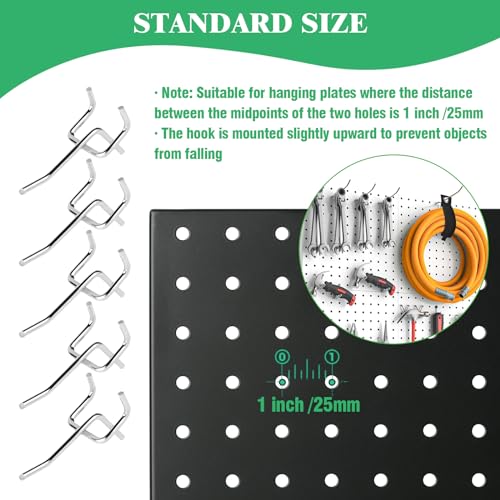 50Pcs 2" 5CM Pegboard Hooks Assortment Set (2 Inches / Silver)
