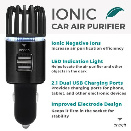 Car Air Purifier Premium Air Ionizer (Black)