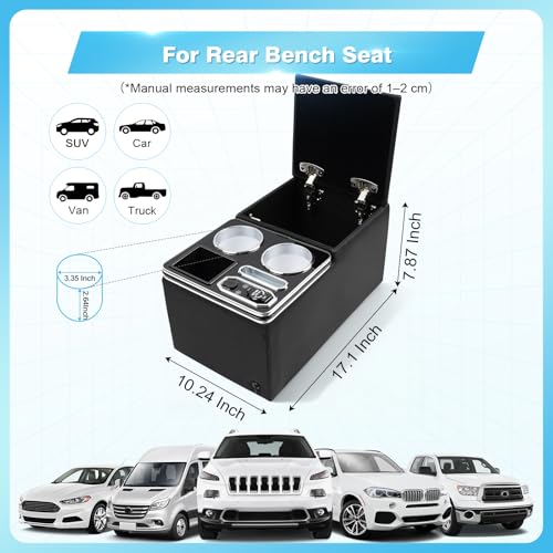 Center Console Universal with Wireless Fast Phone Charging (Chairging-Black)