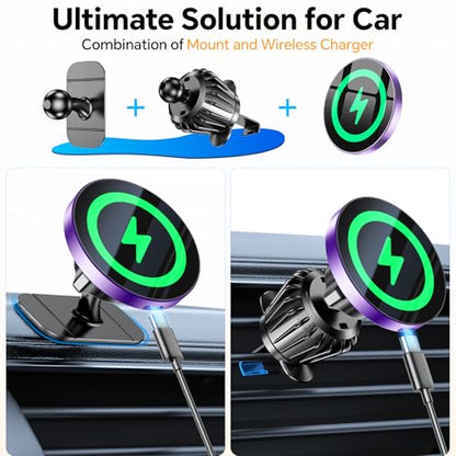 Magsafe Car Mount Charger (Purple)