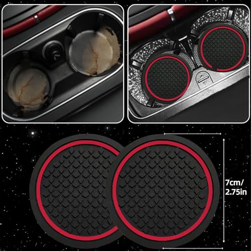 6 PCS Car Steering Wheel Cover Set (Steering Wheel Cover Set / Black with red)
