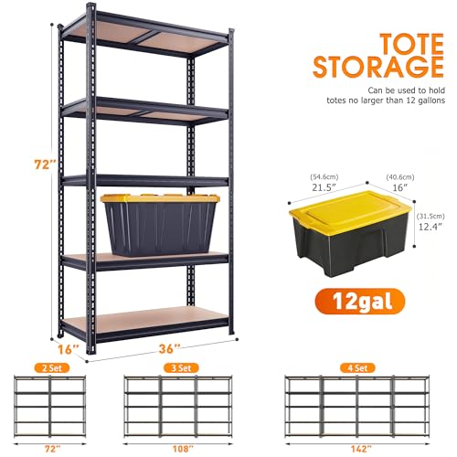 2400LBS Garage Shelving (Black)