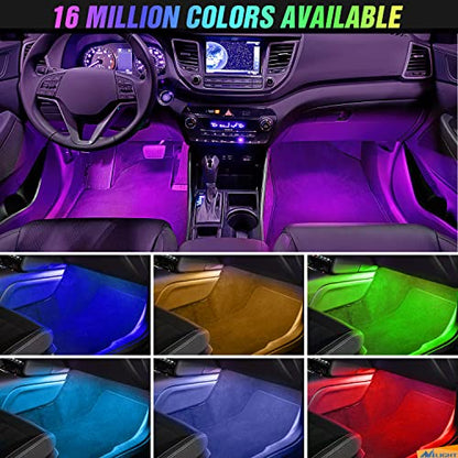 RGB LED Car Interior Stripe Light with APP Control Multicolor Music Sync Mode Waterproof Car Under (APP RGB Lights)