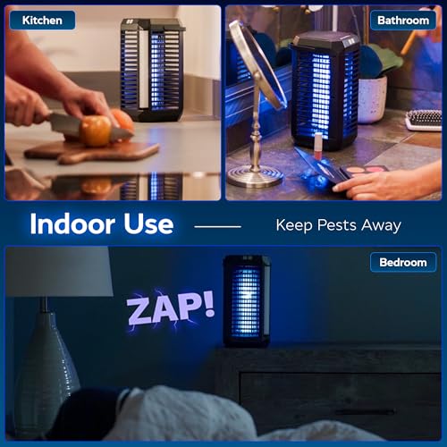 Rogue 2 in 1 Solar Bug Zapper Outdoor and Bug Zapper Indoor Plug in for Mosquito