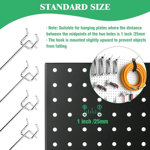 50Pcs 4" 10CM Pegboard Hooks Assortment Set (4 Inches / Silver)