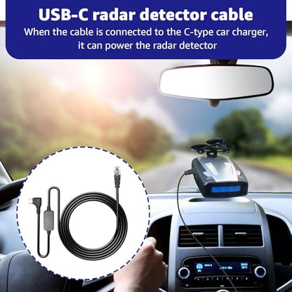 USB C to RJ11 Radar Detector Power Cord for Escort Uniden Cobra (9.84FT)