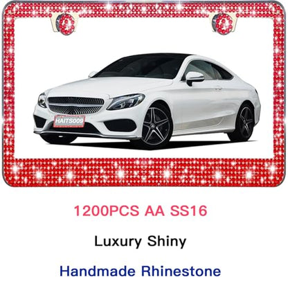 2 Pack License Plate Frames for Women (Red(2PCS))