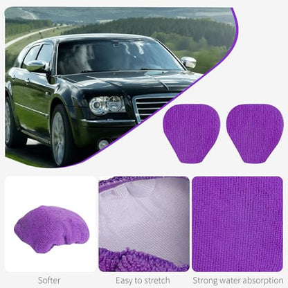 XINDELL 5 Pack Windshield Cleaner Microfiber Pads (Violet)