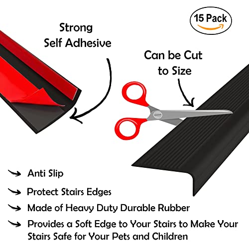 Stair Edge Protector (Stair Edge Protectors - 15 Pack / Black)