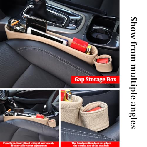 2PCS Car Seat Gap Filler Organizer (Beige)