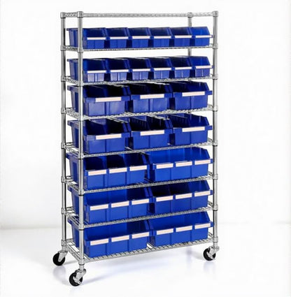 Heavy Duty Steel Wire Shelving Storage Unit (Blue)