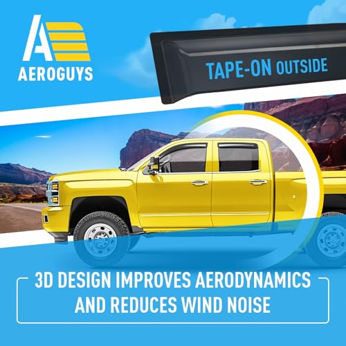Extra Durable Window Deflectors Tape (For Chevy Silverado 14-18 1500/2500/3500)