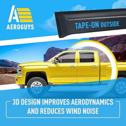 Extra Durable Window Deflectors Tape (For Chevy Silverado 14-18 1500/2500/3500)