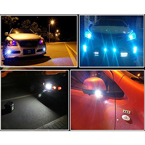 10Pcs 18mm 12V Eagle Eye LED Car Fog DRL Daytime Running Light Backup Reverse Tail Rock Lights Small bulb (Black case / Yellow light)