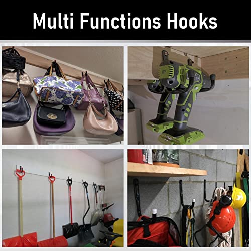 12 Pack Garage Hooks (4.7 Inch x 3.5 Inch)