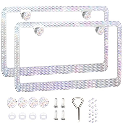 2 Pack License Plate Frames for Women (Colorful (2PCS))