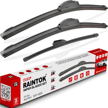 3 Pack Windshield Wiper Blades Replacement for Kia Niro 2017 (26 / 16 / 12)