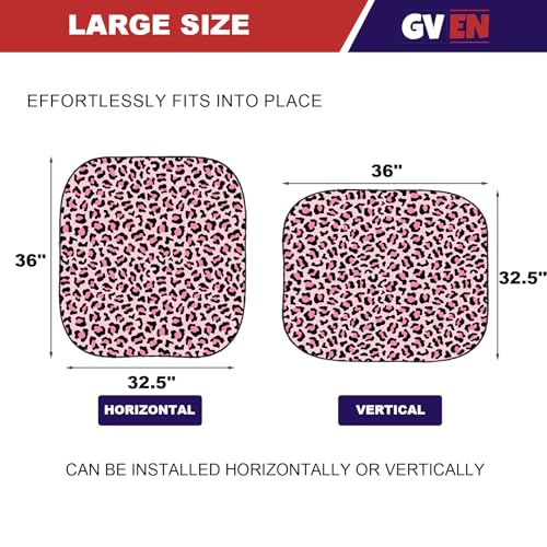 Windshield Sun Shade Car Sunshade Truck Accessories Large (Pink Leopard / Large)