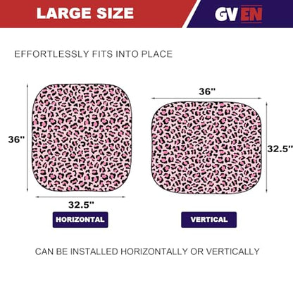 Windshield Sun Shade Car Sunshade Truck Accessories Large (Pink Leopard / Large)