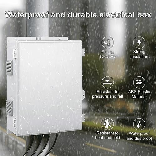Outdoor Electrical Junction Box with High Power Outlet (16"H x 12"L x 5.9"W & Outlet)