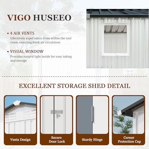 6x3.6FT Storage Shed (6x4x6FT(white))