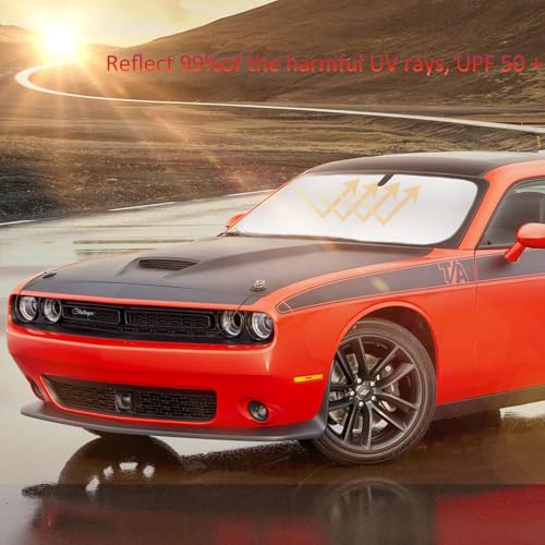 Windshield Sun Shade for 2015 (Fit for 2023 2024 Dodge Challenger)