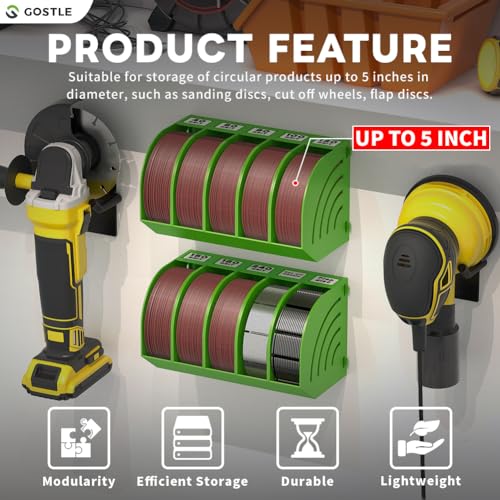 5 Inch Professional Sanding Discs Storage Bins (10 bins / Green)