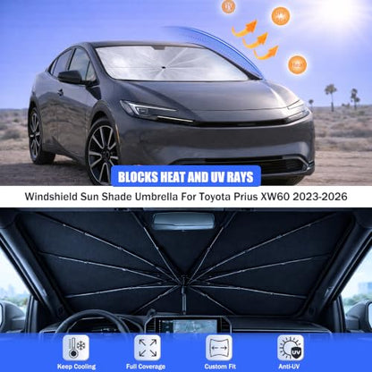 Car Windshield Sun Shade Umbrella for Toyota Prius XW60 2023 (For Toyota Prius XW60 2023-2026)