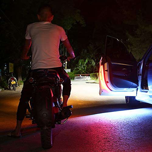 2 pcs Car Interior Door Welcome Light LED Safety Warning Strobe Signal Lamp Strip 120cm Waterproof 12V Auto Decorative Ambient Lights
